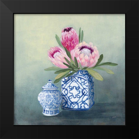 Protea Chinoiserie II Black Modern Wood Framed Art Print by Purinton, Julia