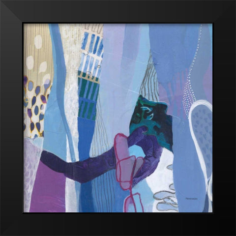 Periwinkle Black Modern Wood Framed Art Print by Ferguson, Kathy