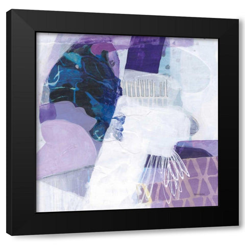 Abstract Layers III Black Modern Wood Framed Art Print with Double Matting by Ferguson, Kathy