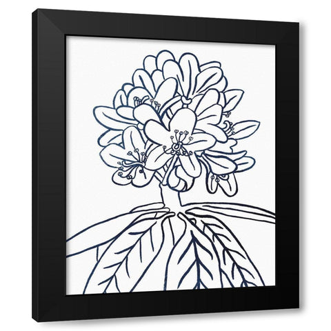 BW Blooms II Black Modern Wood Framed Art Print by Wild Apple Portfolio