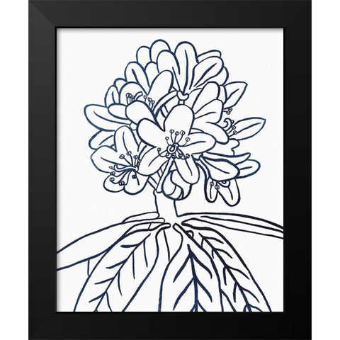 BW Blooms II Black Modern Wood Framed Art Print by Wild Apple Portfolio