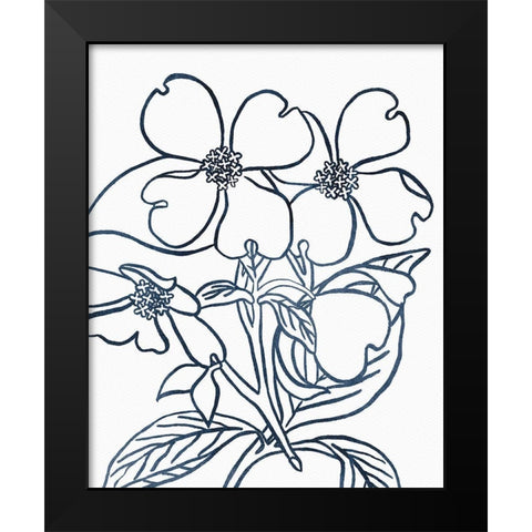 BW Blooms III Black Modern Wood Framed Art Print by Wild Apple Portfolio