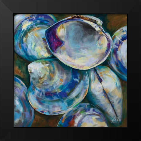 Shell Shuffle Black Modern Wood Framed Art Print by Vertentes, Jeanette
