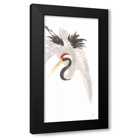 Scroll Crane III Black Modern Wood Framed Art Print by Paschke, Chris