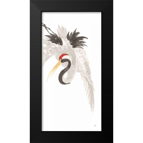 Scroll Crane III Black Modern Wood Framed Art Print by Paschke, Chris