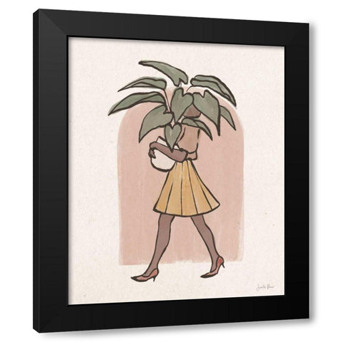 Plant Ladies II Black Modern Wood Framed Art Print with Double Matting by Penner, Janelle