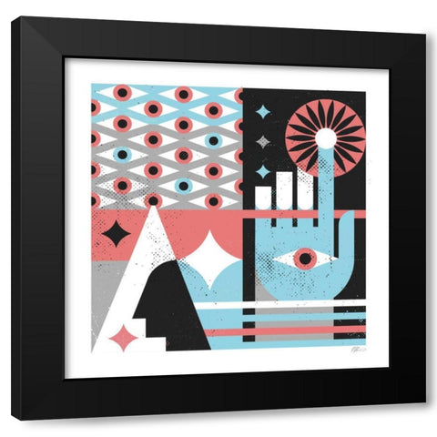 Abstract Hand Black Modern Wood Framed Art Print by Paterson, Robert John