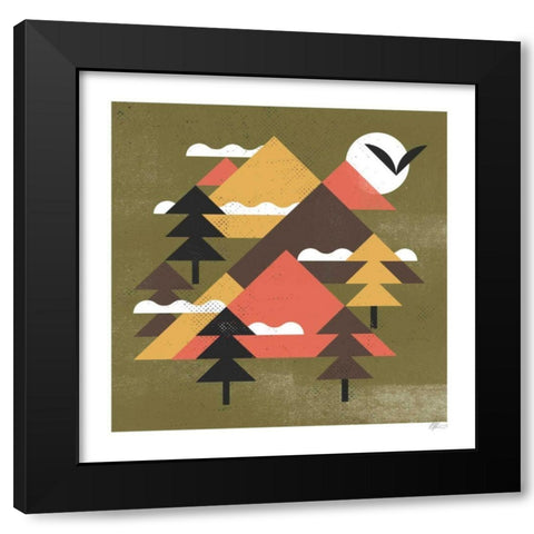 Mountains Black Modern Wood Framed Art Print by Paterson, Robert John
