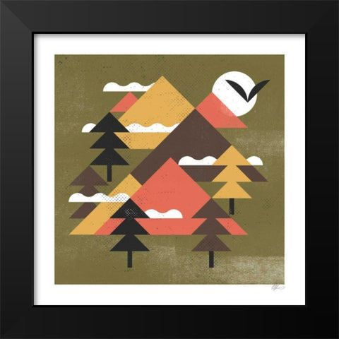 Mountains Black Modern Wood Framed Art Print by Paterson, Robert John
