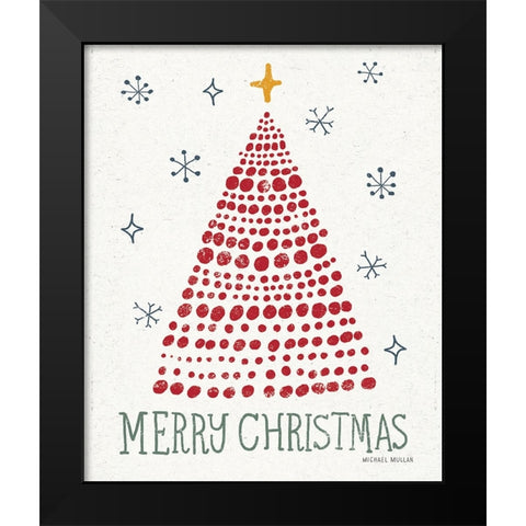 Merry Christmas Crop Black Modern Wood Framed Art Print by Mullan, Michael