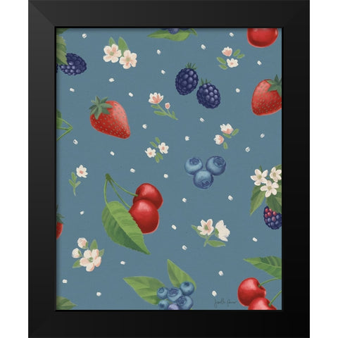 Berry Breeze Pattern IE Black Modern Wood Framed Art Print by Penner, Janelle