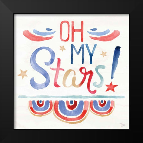 Oh My Stars VI Black Modern Wood Framed Art Print by June, Dina