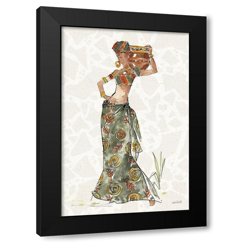 African Flair VIII B Black Modern Wood Framed Art Print by Tavoletti, Anne