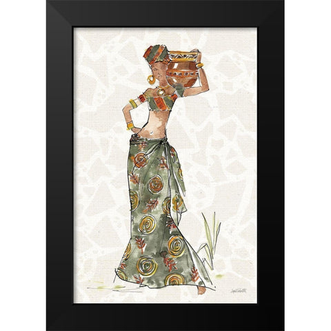 African Flair VIII B Black Modern Wood Framed Art Print by Tavoletti, Anne