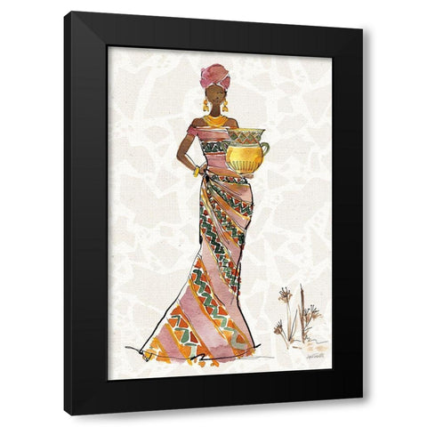 African Flair X B Black Modern Wood Framed Art Print with Double Matting by Tavoletti, Anne