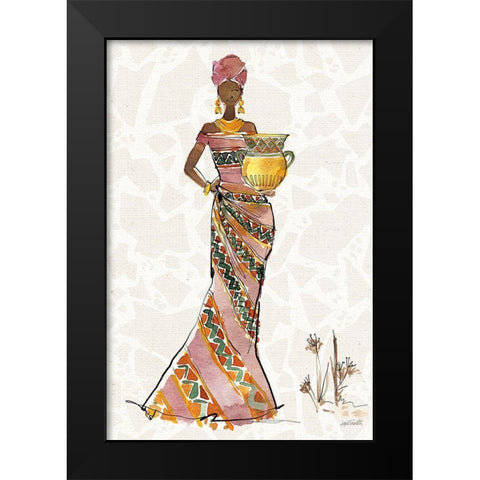 African Flair X B Black Modern Wood Framed Art Print by Tavoletti, Anne
