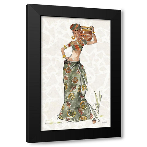 African Flair VIII C Black Modern Wood Framed Art Print with Double Matting by Tavoletti, Anne