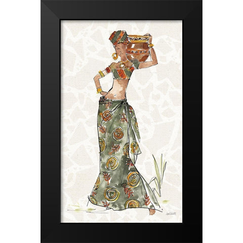 African Flair VIII C Black Modern Wood Framed Art Print by Tavoletti, Anne