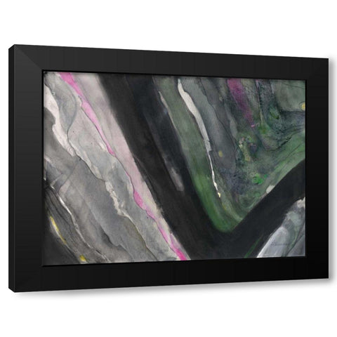 Zig Zag I Black Modern Wood Framed Art Print with Double Matting by Hristova, Albena
