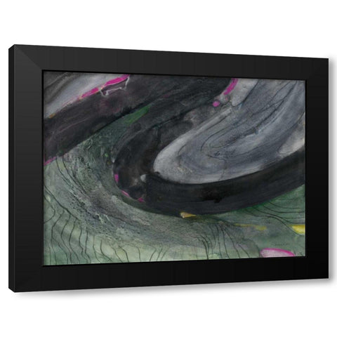 Zig Zag II Black Modern Wood Framed Art Print with Double Matting by Hristova, Albena