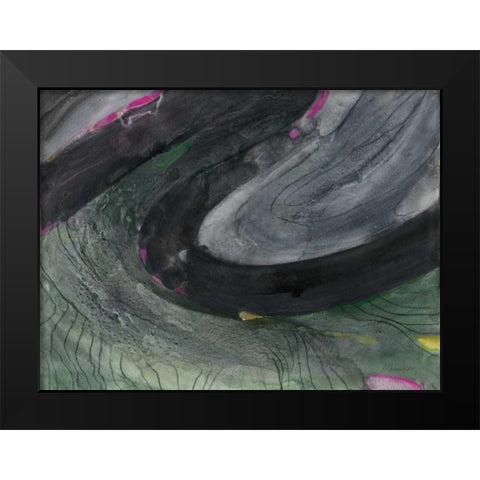 Zig Zag II Black Modern Wood Framed Art Print by Hristova, Albena