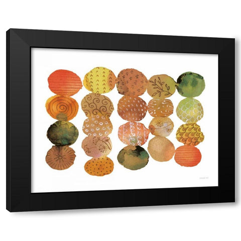 Fall Circle Stories II Horizontal Black Modern Wood Framed Art Print with Double Matting by Nai, Danhui