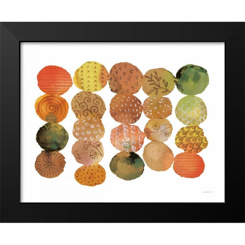 Fall Circle Stories II Horizontal Black Modern Wood Framed Art Print by Nai, Danhui