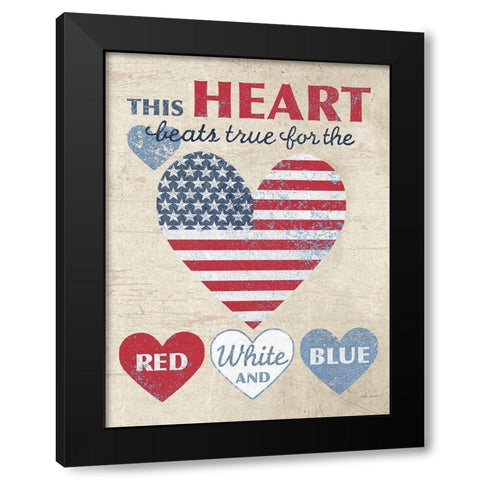 This Heart Dark No Border Black Modern Wood Framed Art Print by Grove, Beth