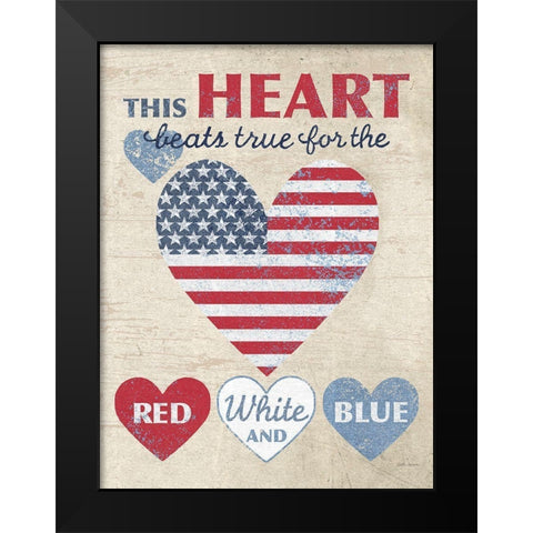 This Heart Dark No Border Black Modern Wood Framed Art Print by Grove, Beth