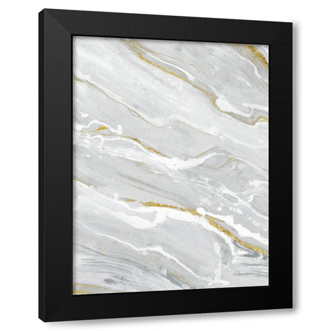 Going with the Flow II Neutral Black Modern Wood Framed Art Print with Double Matting by Hristova, Albena