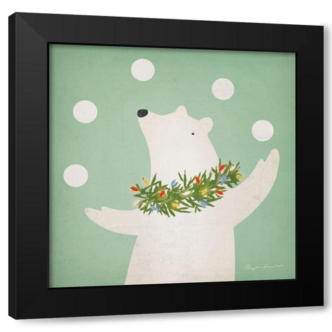 Circus Polar Bear Black Modern Wood Framed Art Print with Double Matting by Fowler, Ryan