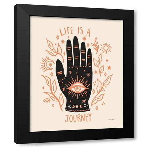 Palm Reading I Neutral Black Modern Wood Framed Art Print by Zaman, Farida
