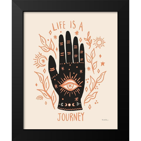 Palm Reading I Neutral Black Modern Wood Framed Art Print by Zaman, Farida