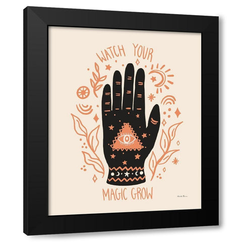 Palm Reading II Neutral Black Modern Wood Framed Art Print by Zaman, Farida