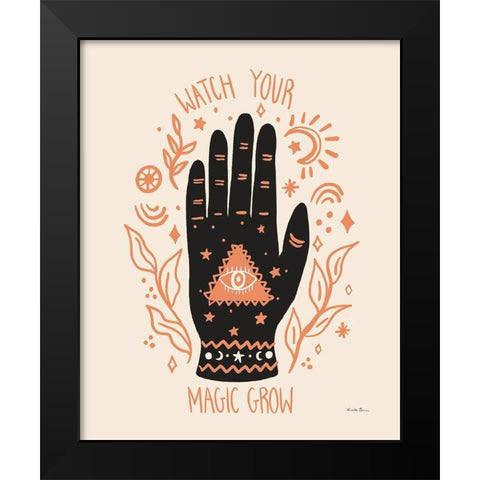 Palm Reading II Neutral Black Modern Wood Framed Art Print by Zaman, Farida