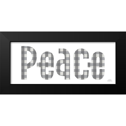 Retro Holiday Peace Gray Black Modern Wood Framed Art Print by Marshall, Laura