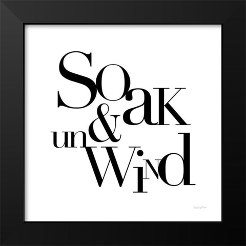 Soak and Unwind Black Modern Wood Framed Art Print by Charro, Mercedes Lopez