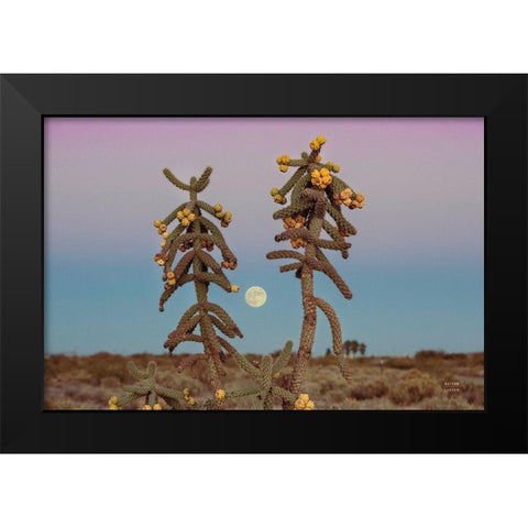 Desert Moonrise Black Modern Wood Framed Art Print by Larson, Nathan