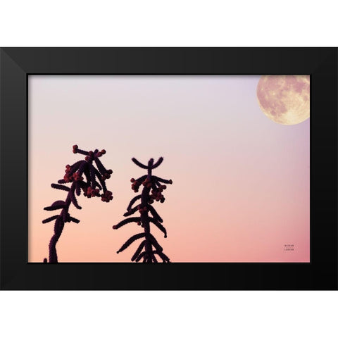 Moon Desert Black Modern Wood Framed Art Print by Larson, Nathan