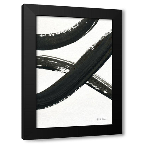 Inky VI Black Modern Wood Framed Art Print with Double Matting by Zaman, Farida