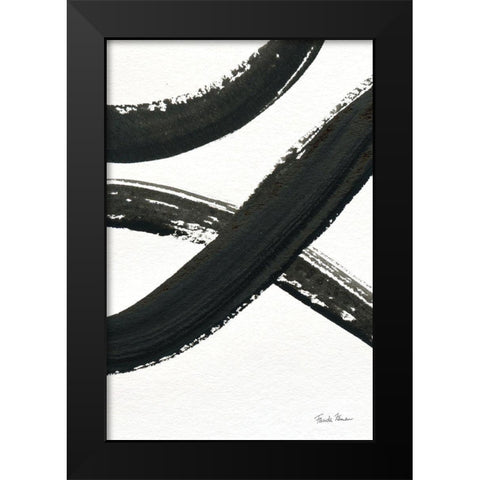 Inky VI Black Modern Wood Framed Art Print by Zaman, Farida