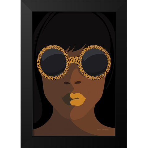 Accessorize I Yellow Lips Black Modern Wood Framed Art Print by Escalante, Omar