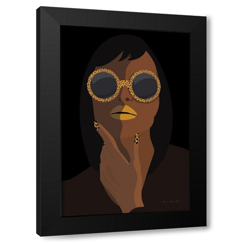 Accessorize II Yellow Lips Black Modern Wood Framed Art Print with Double Matting by Escalante, Omar