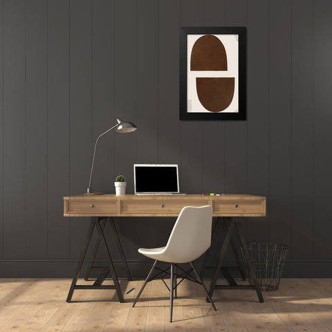 Half Domes I Brown No Border Black Modern Wood Framed Art Print by Wild Apple Portfolio