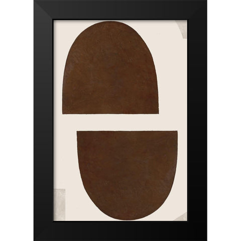 Half Domes I Brown No Border Black Modern Wood Framed Art Print by Wild Apple Portfolio