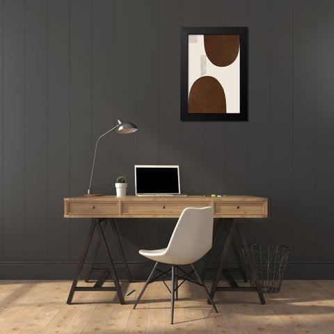 Half Domes II Brown No Border Black Modern Wood Framed Art Print by Wild Apple Portfolio