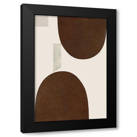 Half Domes II Brown No Border Black Modern Wood Framed Art Print by Wild Apple Portfolio