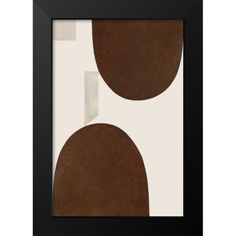 Half Domes II Brown No Border Black Modern Wood Framed Art Print by Wild Apple Portfolio