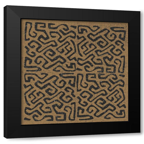 Kuba Play I Brown Black Modern Wood Framed Art Print with Double Matting by Warrick, Cheryl