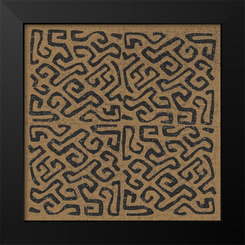 Kuba Play I Brown Black Modern Wood Framed Art Print by Warrick, Cheryl